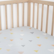Jadaloo 防塵蟎抗鼻敏感超柔軟嬰兒床床笠 - 藍色三角