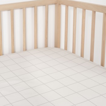 Jadaloo 防塵蟎抗鼻敏感超柔軟嬰兒床床笠 - 米白色格子