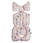 嬰兒車車墊 - White Bear Pink 粉紅北極熊